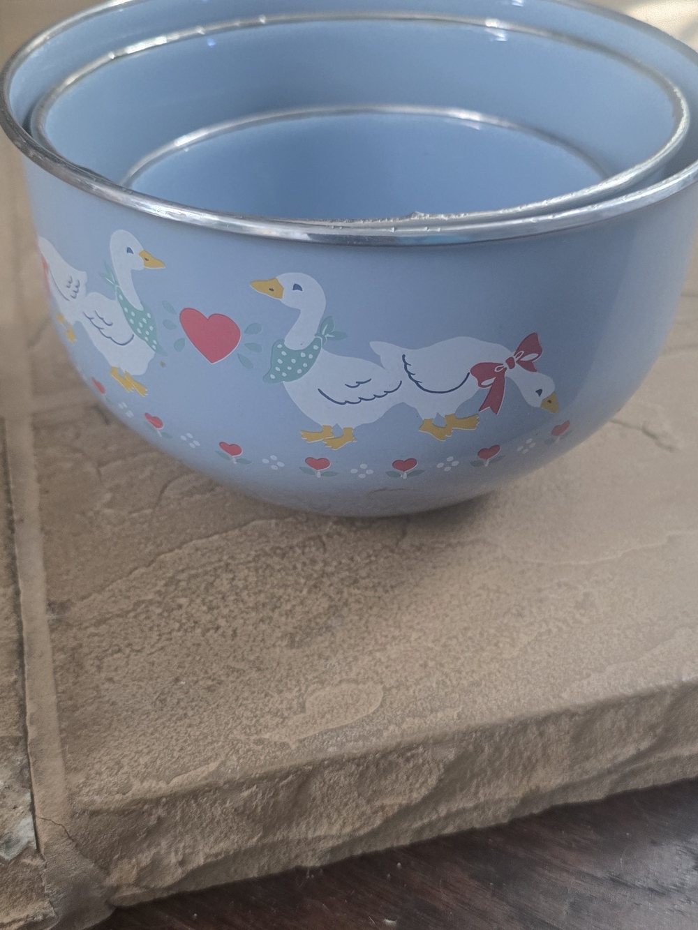 Blue Goose Pattern Nesting Bowl Set - Home Accents